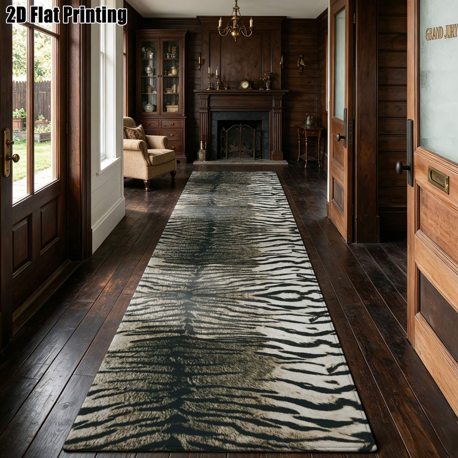 Printed Rug Abstract - 1 tappeto a strisce lunghe con