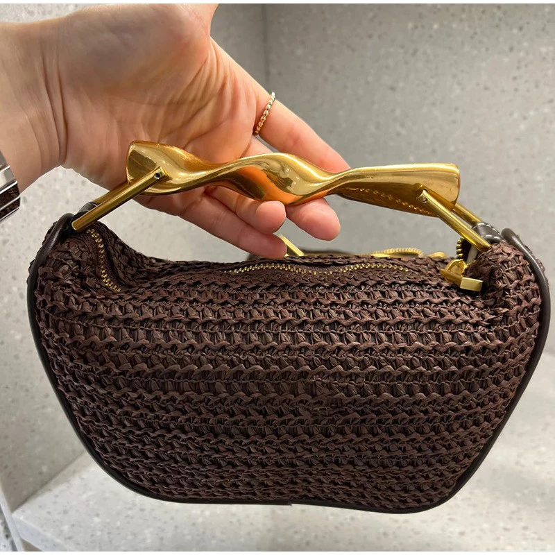 Interior Design Gold - Borsa intrecciata a mano di marca