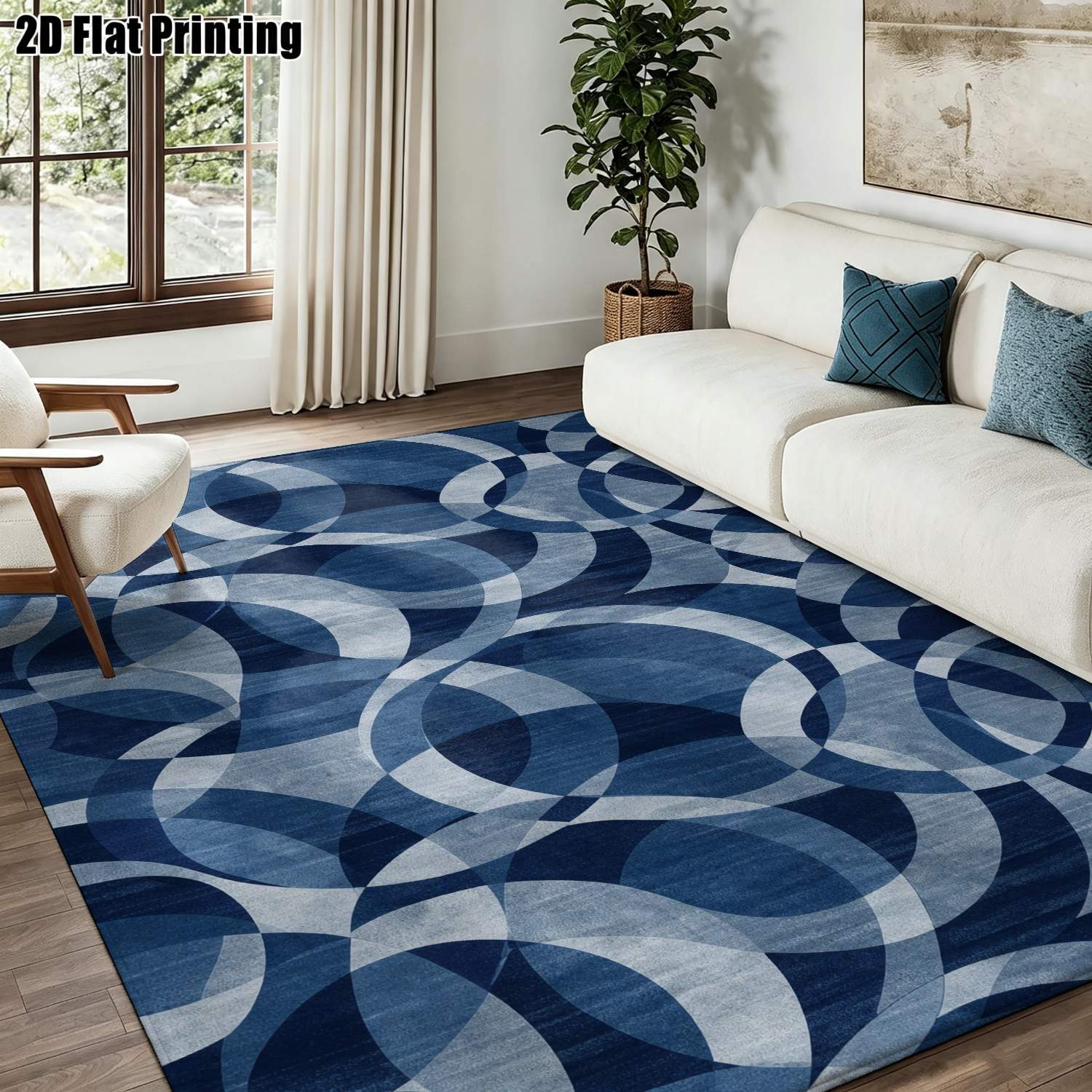 Printed Rug Abstract - 1 tappeto stampato in 2D: tappeto
