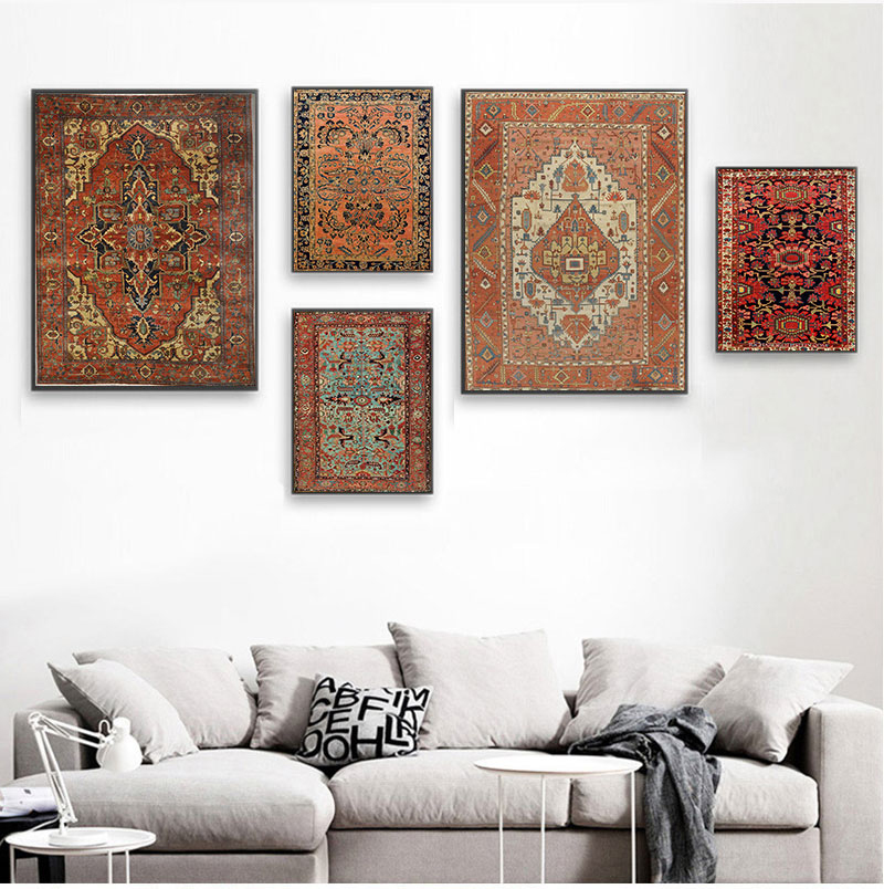 Printed Rug Abstract - (Senza cornice) 1 pezzo Tappeti Orientali